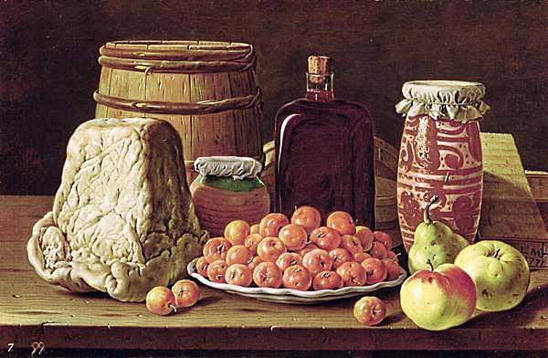 Luis Egidio Melendez Still Life with Fruit and Cheese